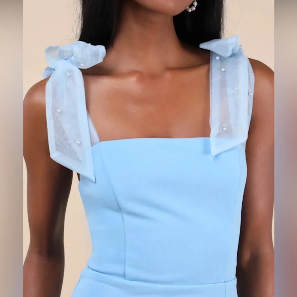 Lulus beaming reflection light blue dress NEW - Picture 3 of 4